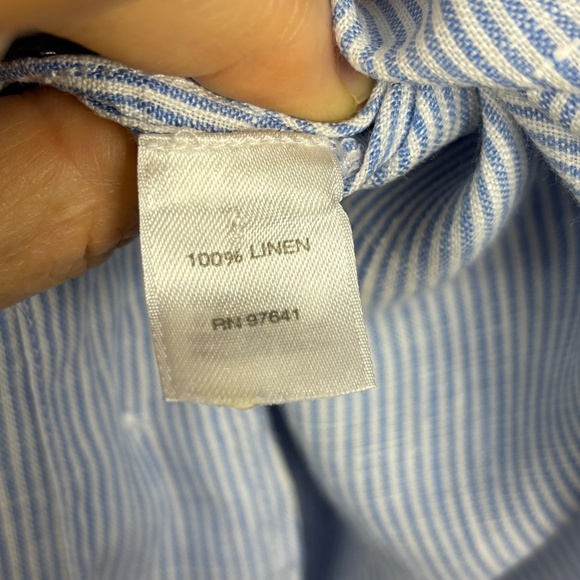 J Jill Love Linen Womens 3/4 Sleeve Tunic Button Shirt Breathable Coastal Beach - Picture 5 of 9